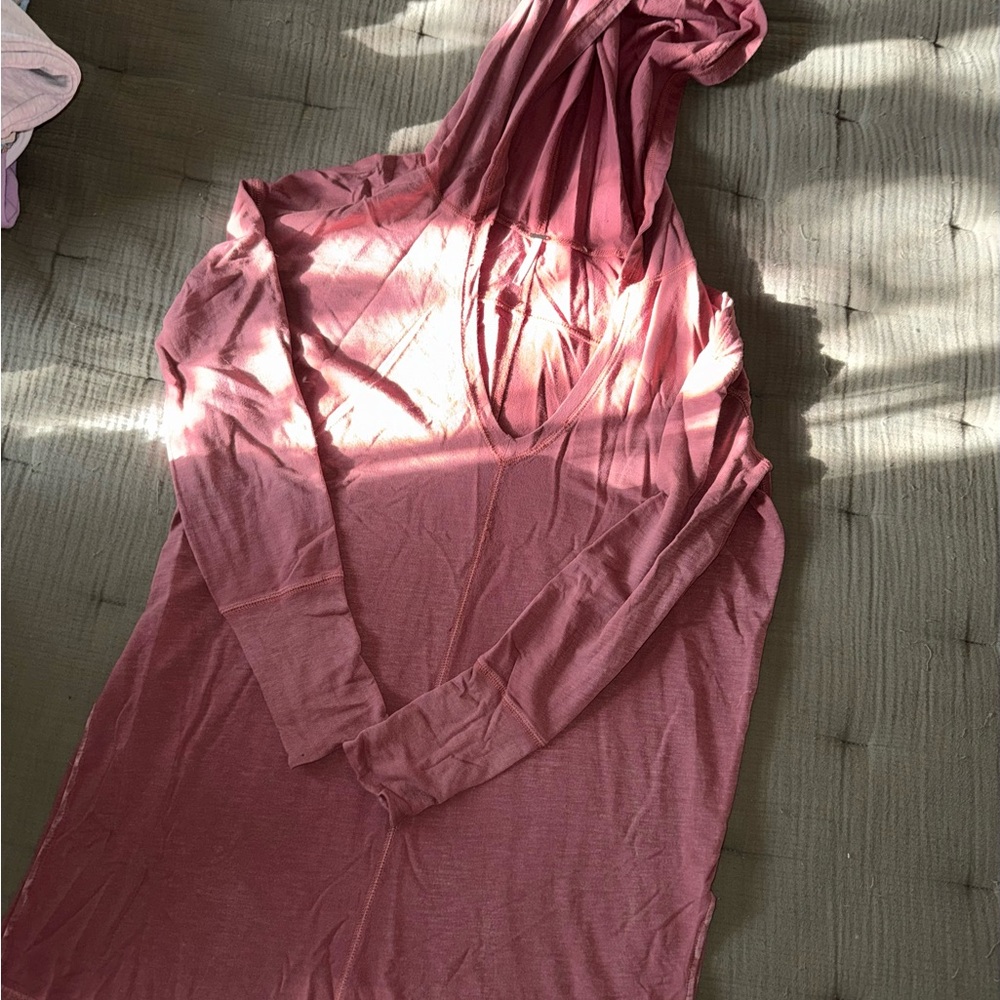 Free People Blush Pink Oversized Tunic with Hood